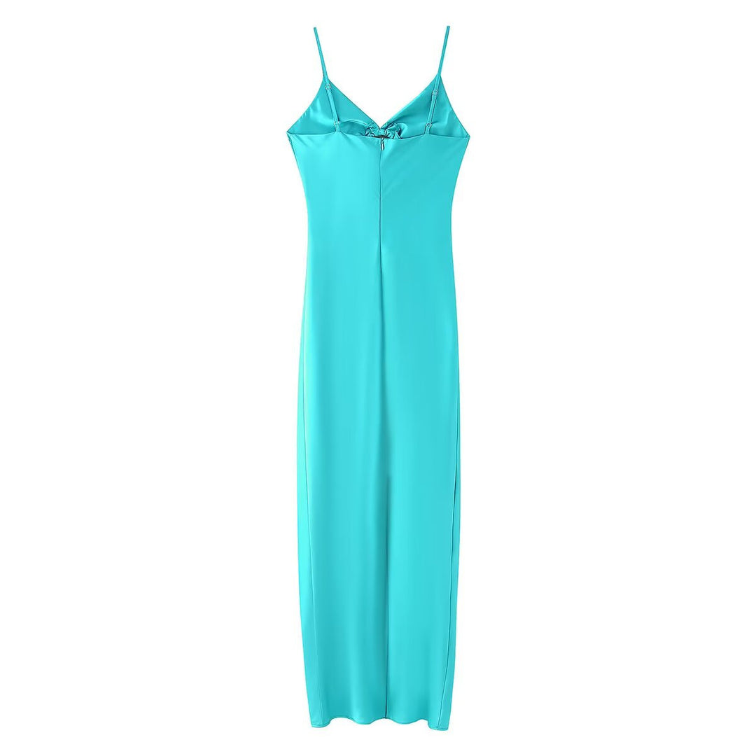 Maxi dress for women with an elegant top and delicate ruffles Lune London