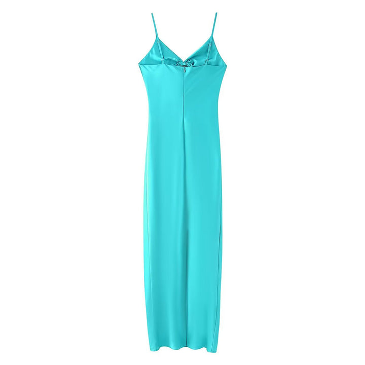 Maxi dress for women with an elegant top and delicate ruffles Lune London