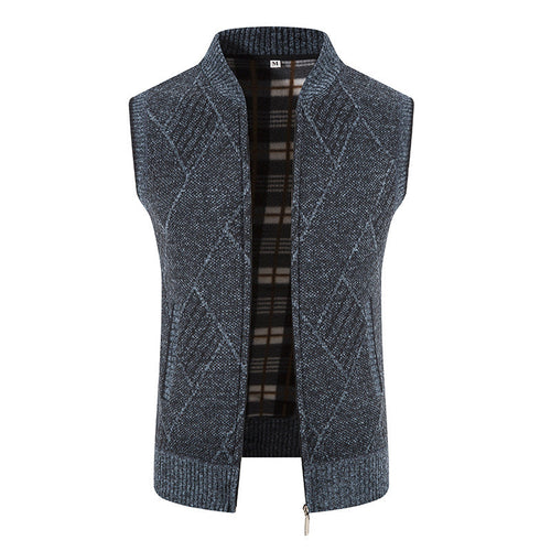 Men's Fashionable Knitted Vest with Structured Diamond Pattern Lune London