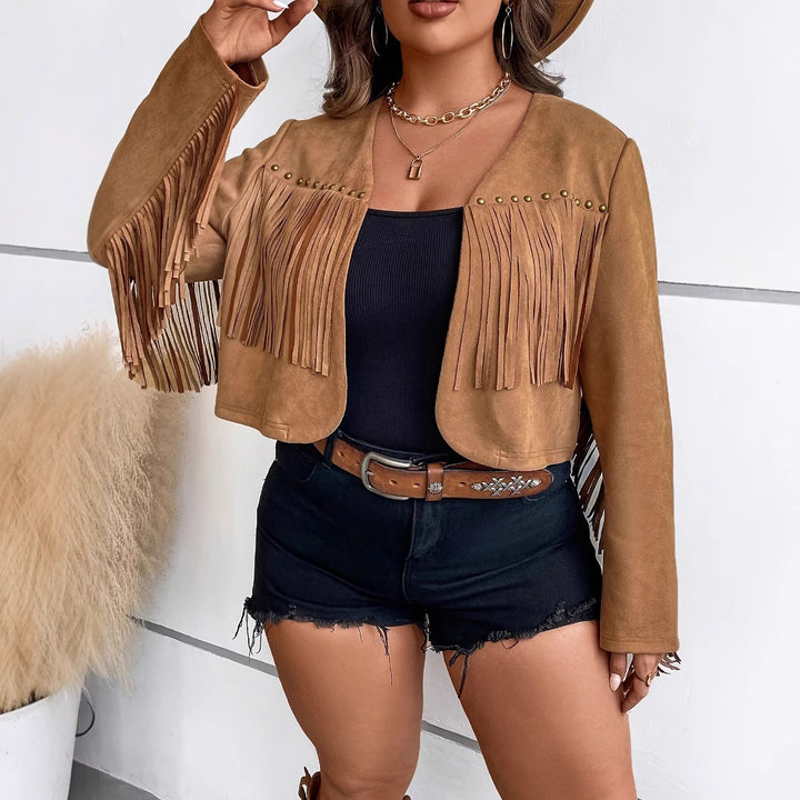 Fringe Jacket for Women in Synthetic Suede Lune London