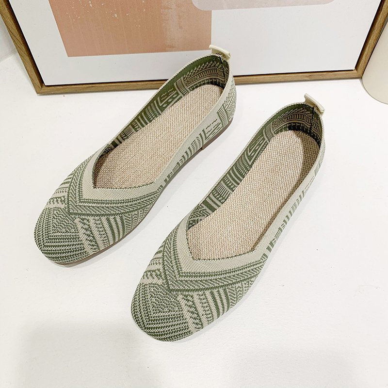 Comfortable textile ballet flats for women with an airy cut and an ergonomic insole Lune London