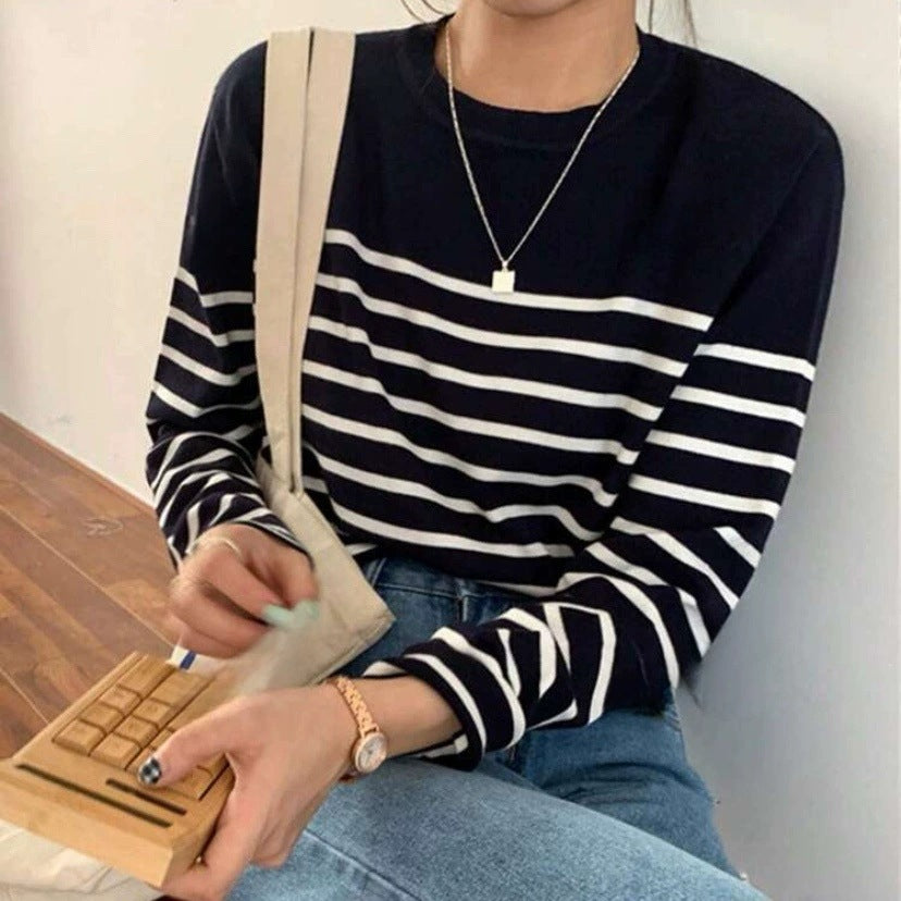 Ladies striped long sleeve t-shirt Lune London