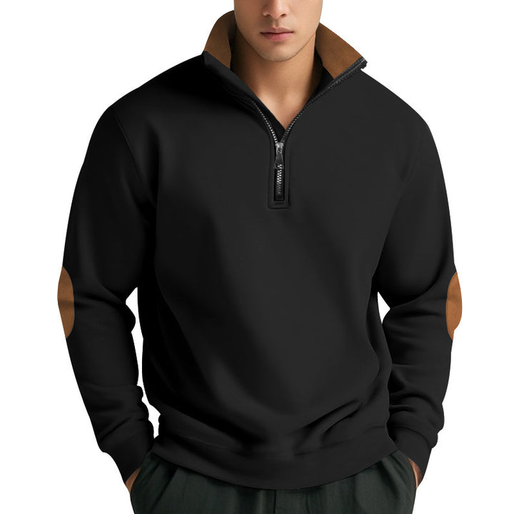 Men's high-neck sweater with zipper and contrasting details Lune London