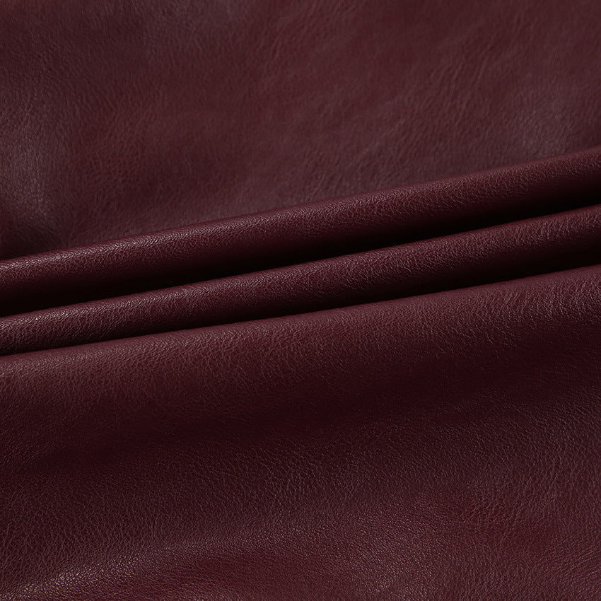 Trendy synthetic leather jacket for women in an oversized style with elastic belt Lune London