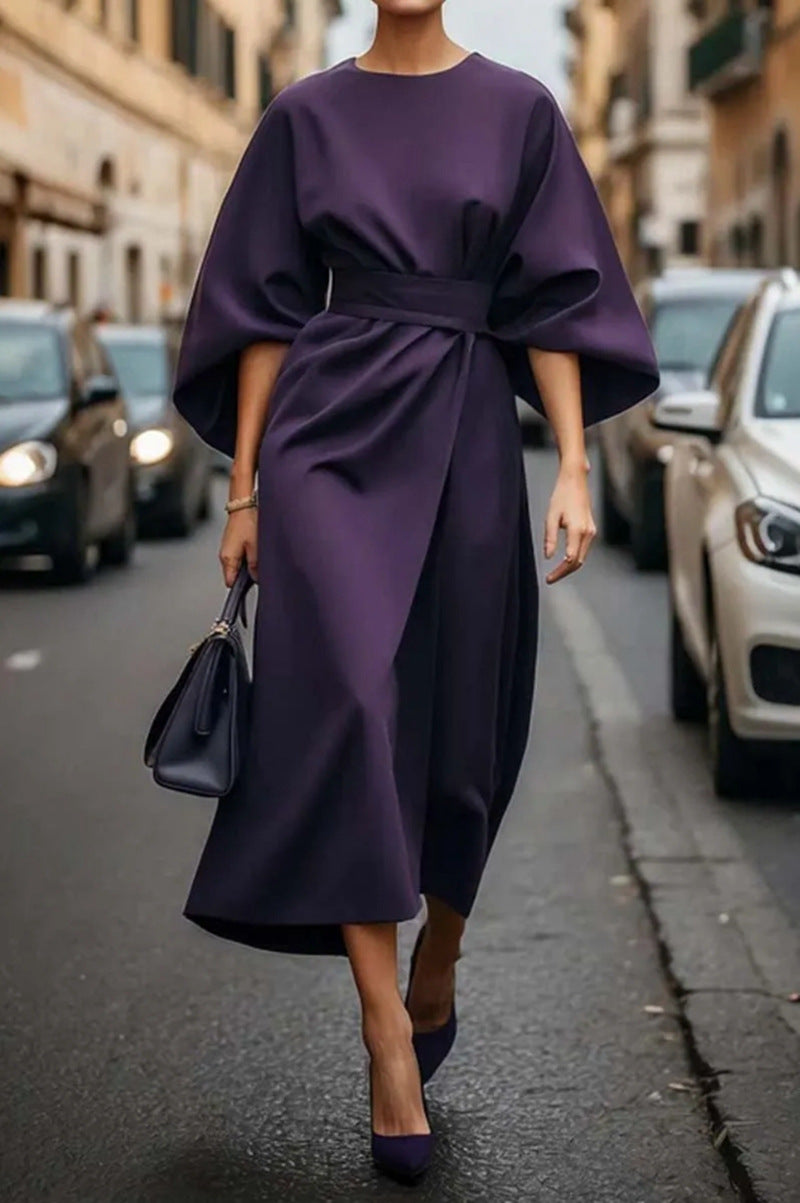 Elegant maxi dress for women with balloon sleeves and fitted cut Lune London
