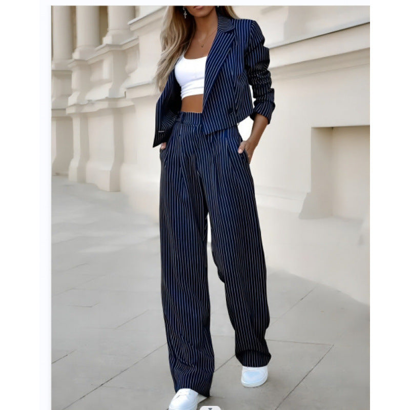 Ladies trendy checked jacket with matching soft trousers Lune London