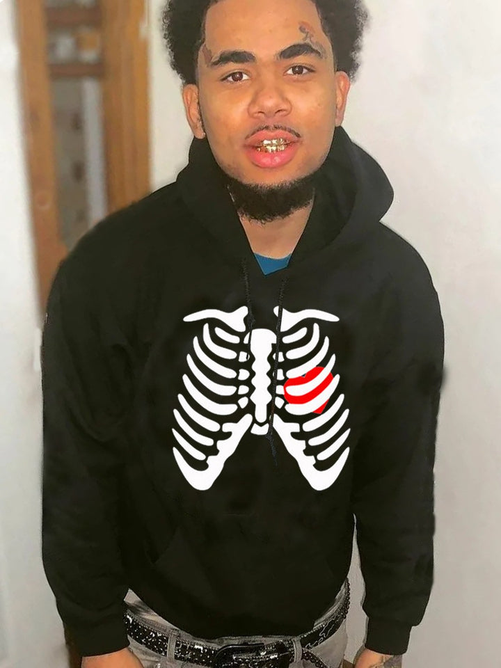 Men's Hoodie with creative skeleton print Lune London