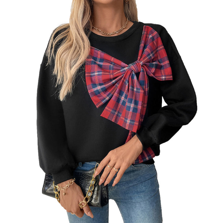 Sweat-shirt féminin à la mode avec design de nœud artistique Chic & Stil