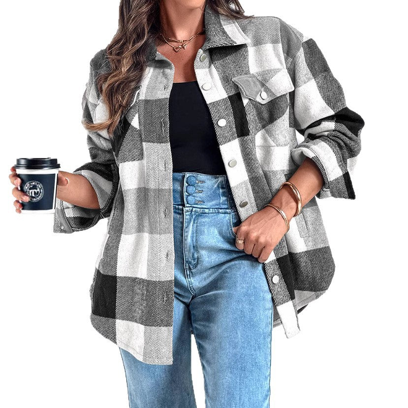 Plus size ladies checked shirt Lune London