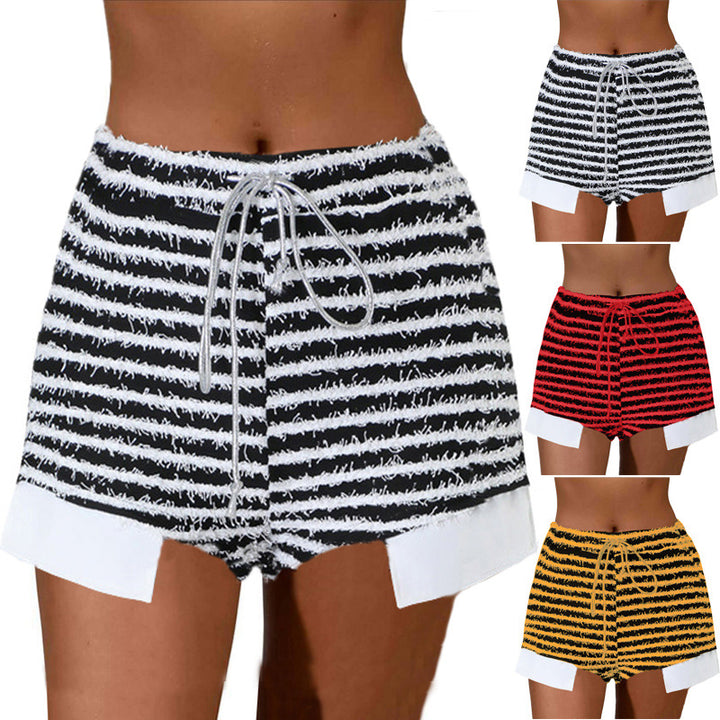 Shorts Lune London taille haute rayées de loisirs pour femmes