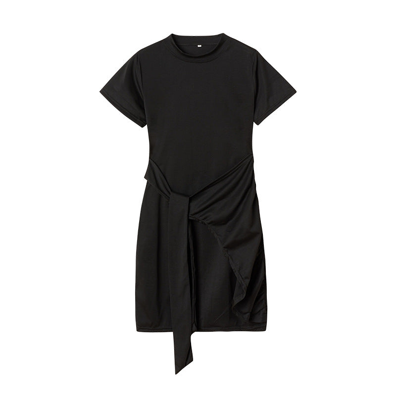 Chic and Stylish Draped Leisure T-Shirt Dress for Women