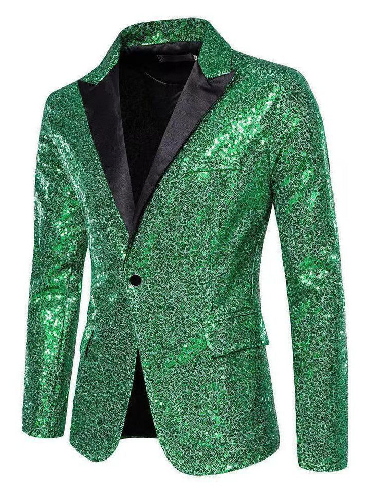 Elegant sequin blazer for men with refined decorative accents Lune London