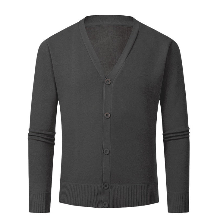 Men's Cardigan with V-Neck and Buttonless Design Lune London