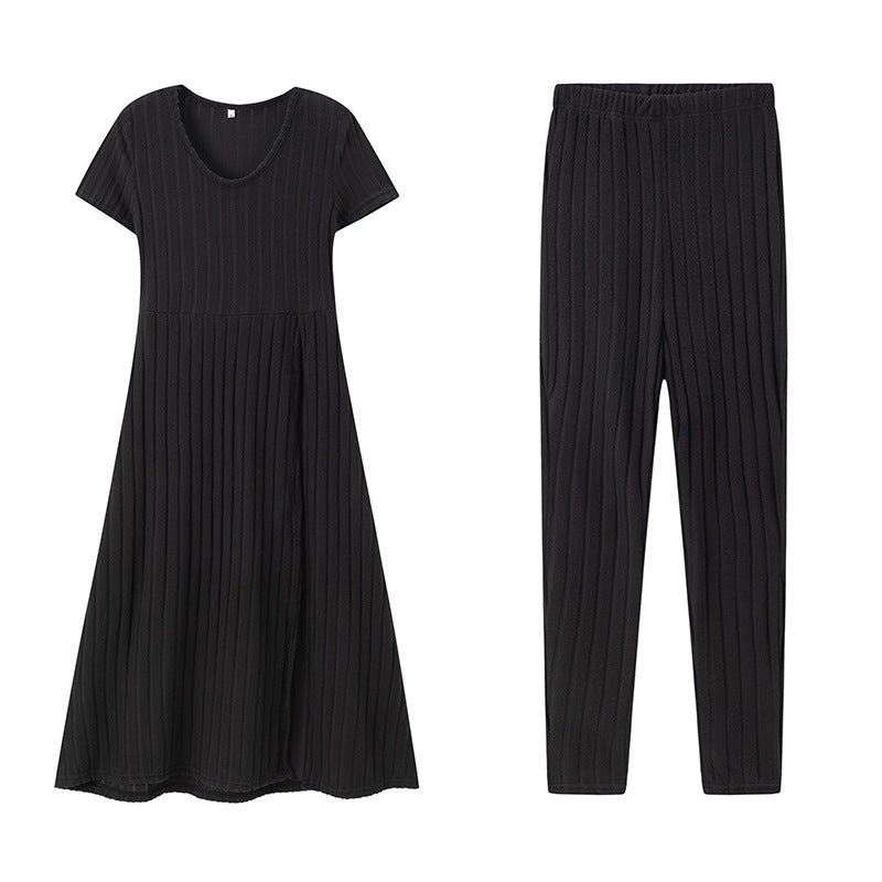 Lune London ribbed dress and leggings set for women