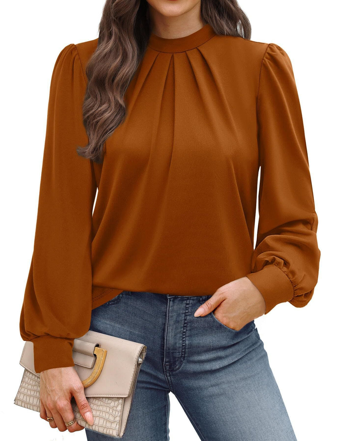 Ladies Elegant Blouse with Puff Sleeves Chic Und Stil