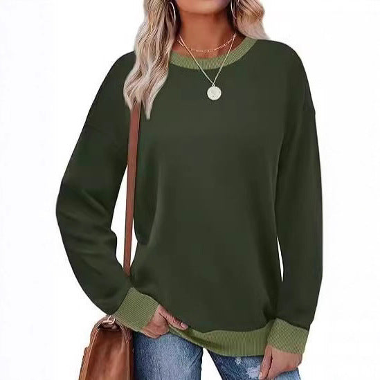 Women Casual Sweatshirt with Contrasting Cuffs and Oversized Cut Lune London