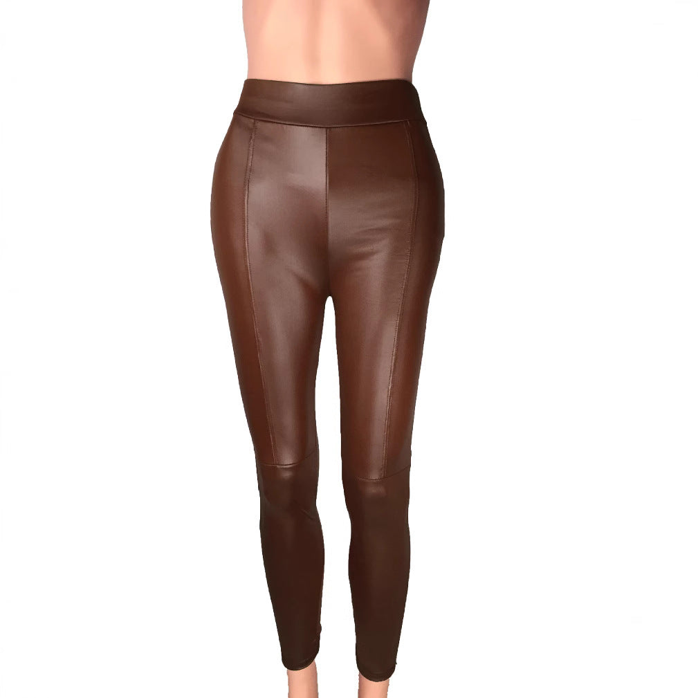 High-waisted leggings for women in high-quality faux leather with a seamless finish Lune London