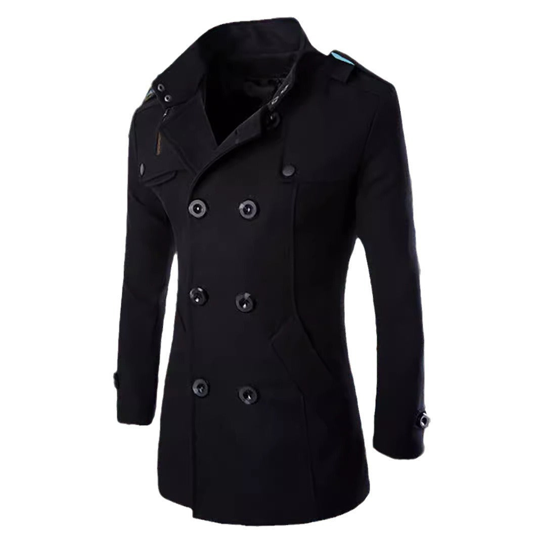 Elegant double-breasted coat for men with modern accents Lune London