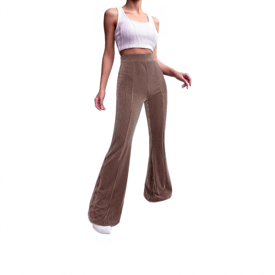Women Elegant and Comfortable Satin Pants with Vertical Stripes Lune London
