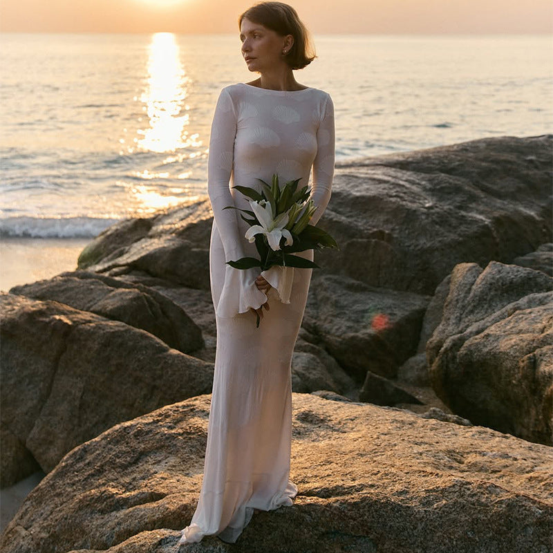 Robe Maxi Élégante pour Femmes avec Design Chic de Manches en Aile Chic & Stil