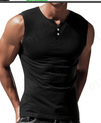 Men's tank top with balanced fit and practical snap buttons Chic and Style