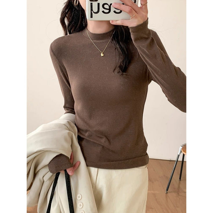 Women's long sleeve shirt with higher stand-up collar Chic & Stil