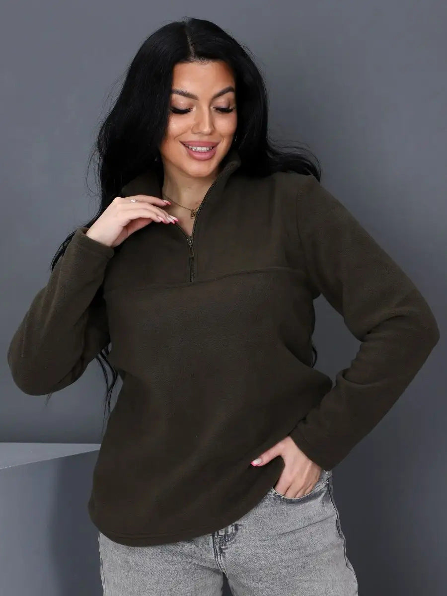 Ladies fleece sweater with high collar Lune London
