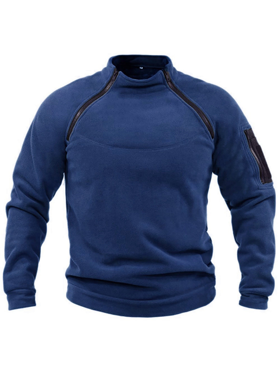 Pull-over thermique en polaire pour hommes avec col montant et poches pratiques Lune London