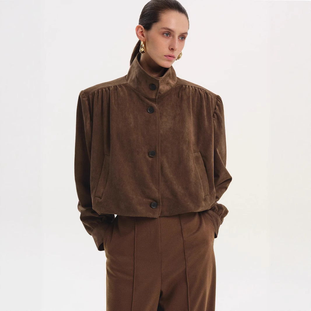 Oversized blouse for women with a chic pleated design and elegant button details Lune London