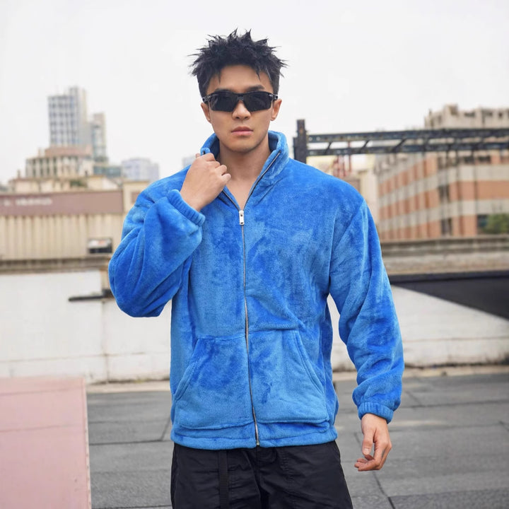 Men's fleece jacket with high collar and soft lining Lune London
