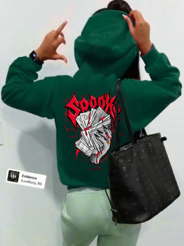 Women's hoodie with creative graphic and fitted cut Lune London