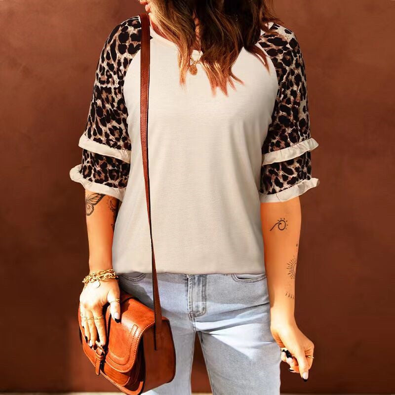 Ladies Chic animal print short sleeves top Lune London