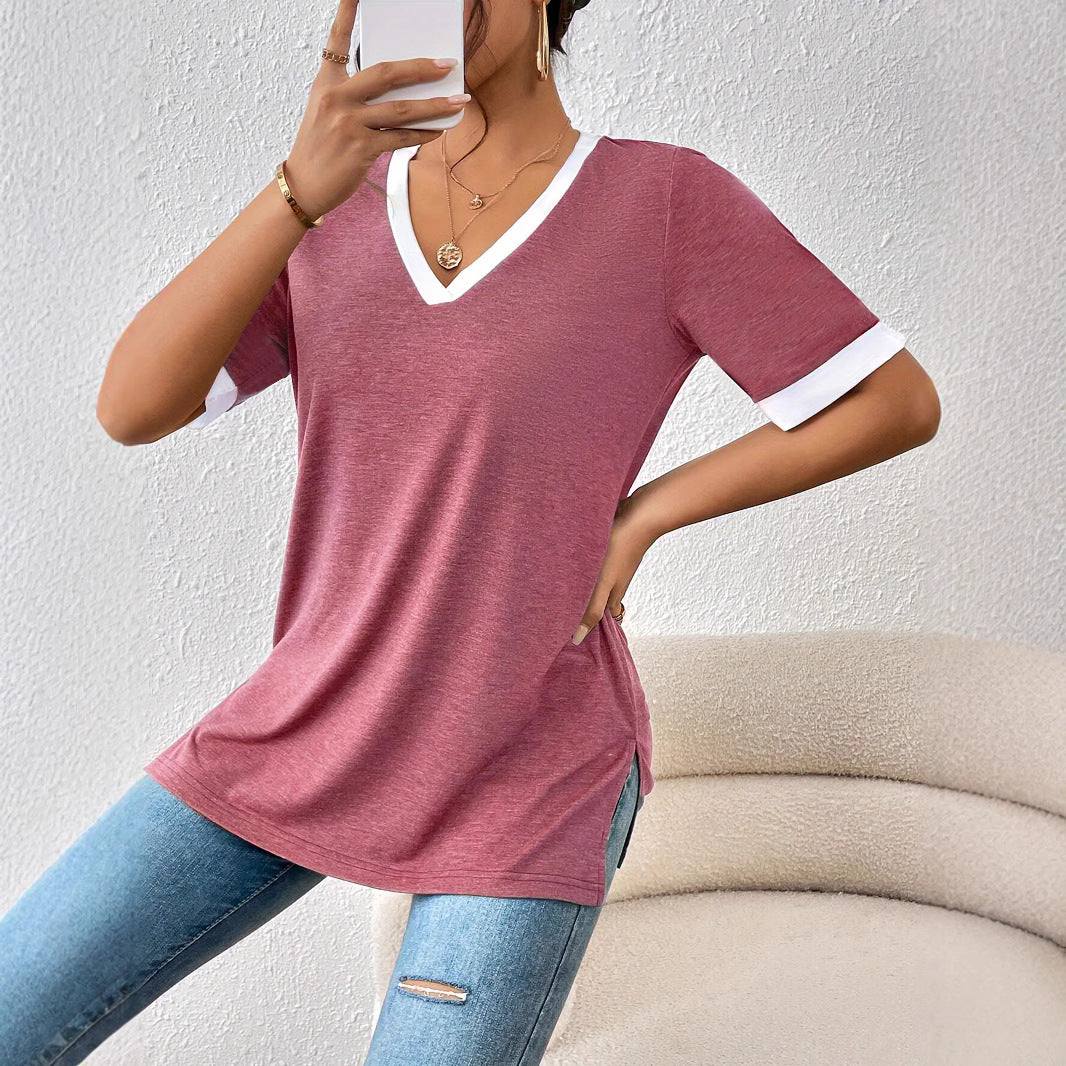 V-neck T-shirt for women with trendy accents and a comfortable fit Lune London