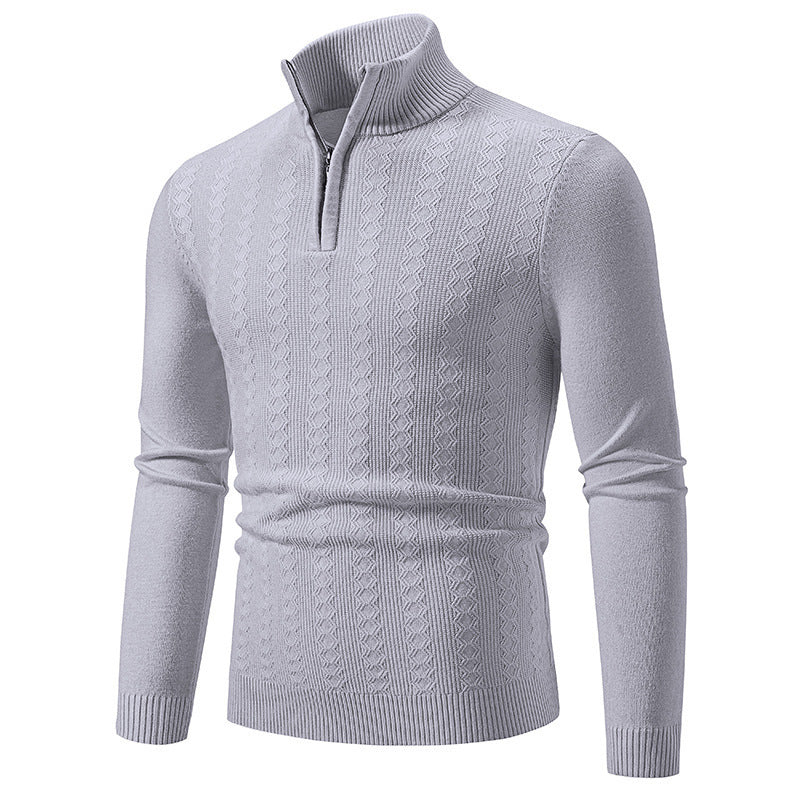 Men's sweater with high collar and zip Lune London