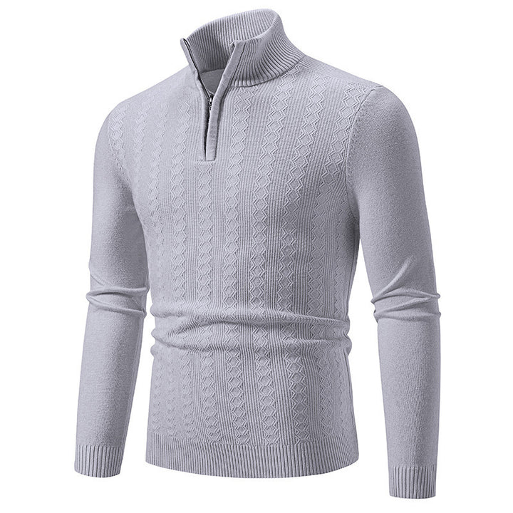 Men's sweater with high collar and zip Lune London