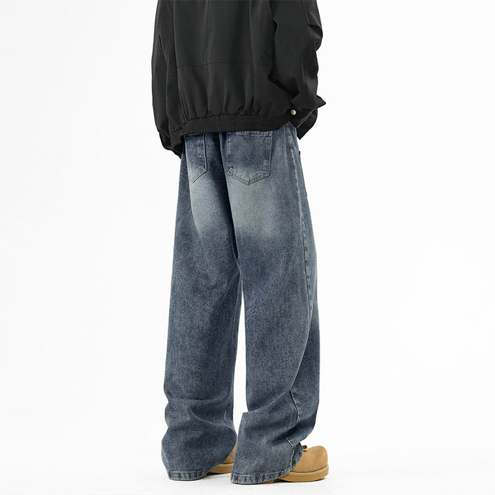 Denim pants for women, wide fit with elastic waistband and modern details Lune London