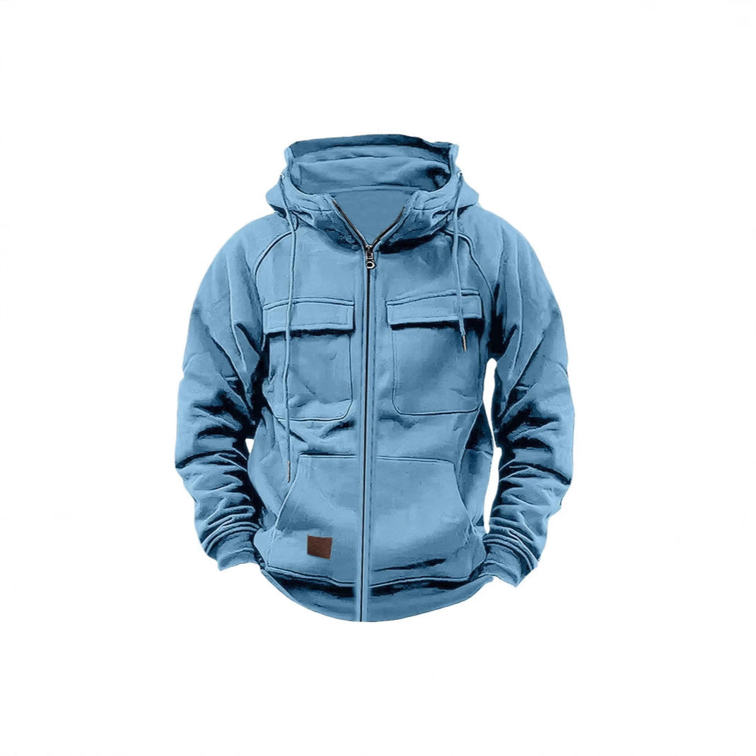 Fleece jacket for men with high collar and practical pockets Lune London