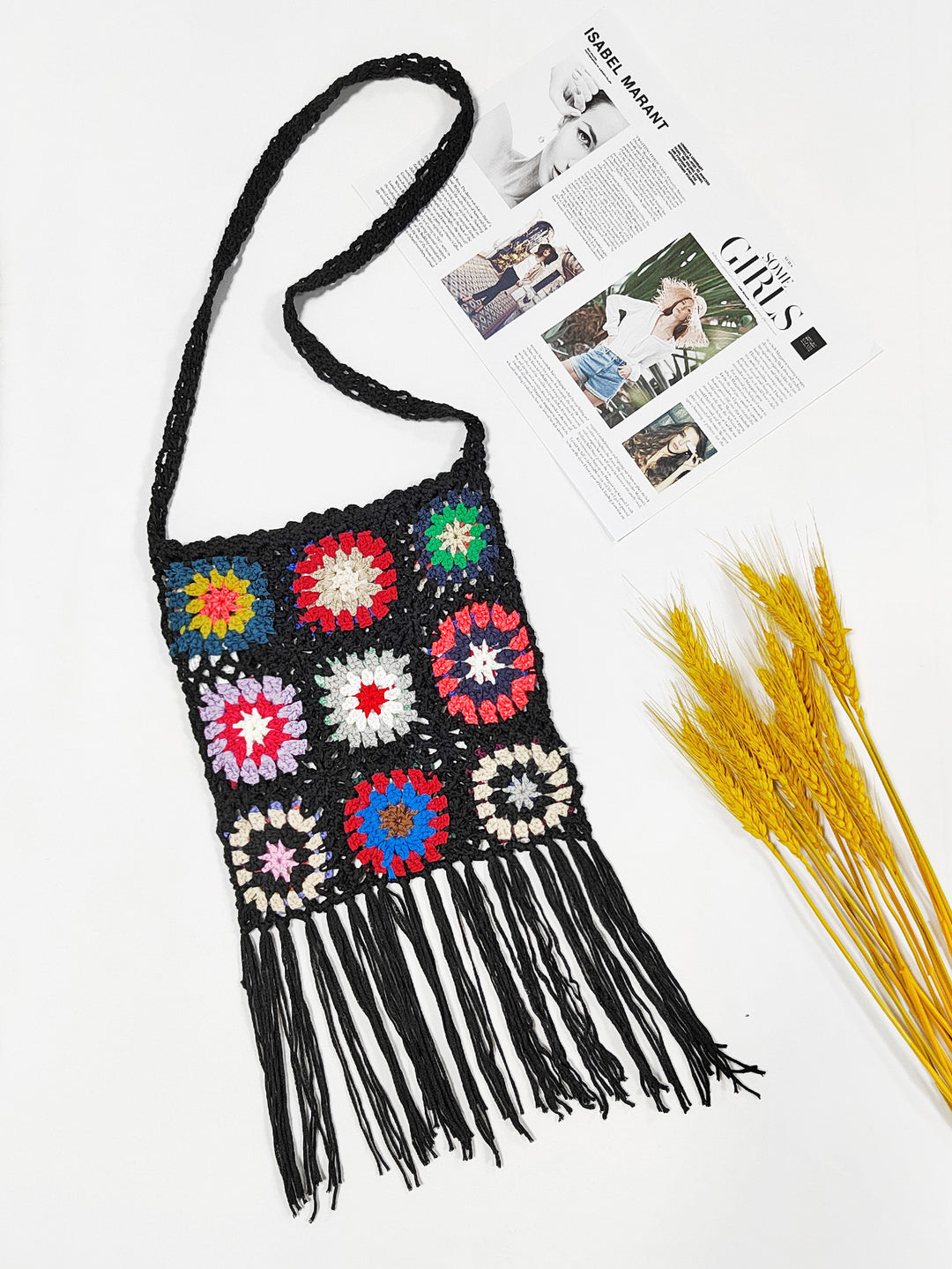 Boho crochet shoulder bag for women Lune London