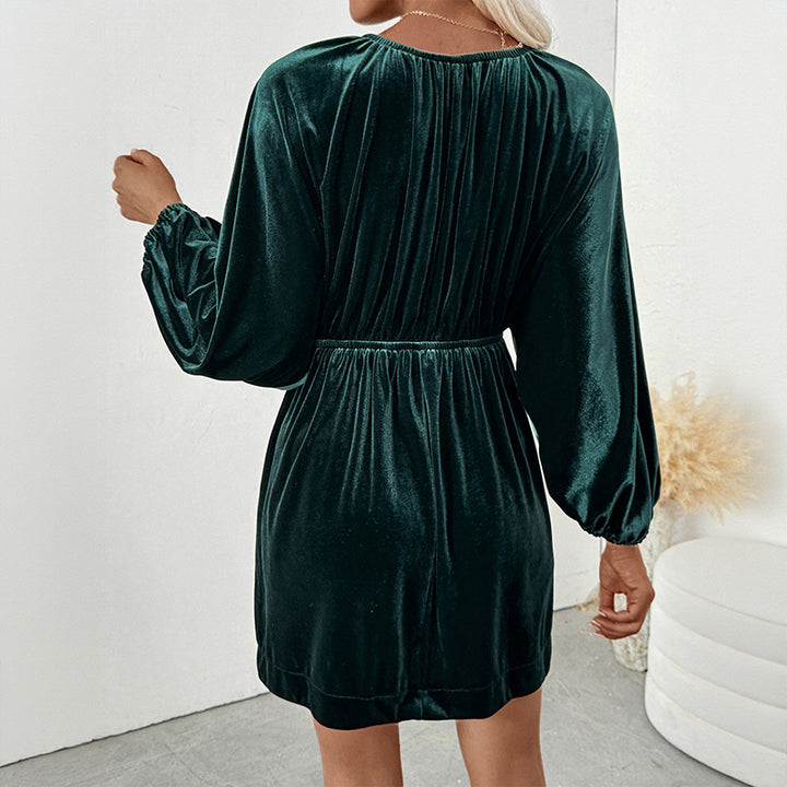 Robe enveloppante en velours pour femmes Chic & Stil