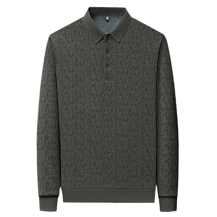 Men's long sleeve polo shirt with textured design and moisture-wicking fabric Lune London