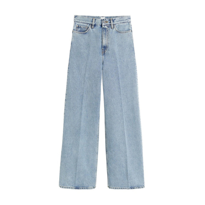 High-waisted loose jeans for women in vintage style with pleats Lune London