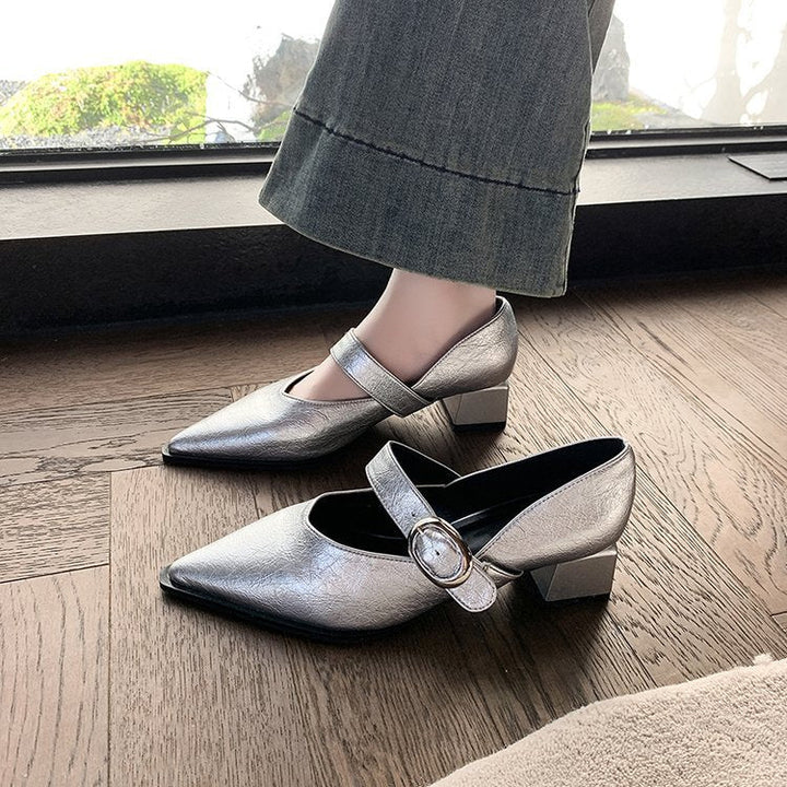 Ladies Elegant Mary Jane Shoes with Fashionable Block Heel and Adjustable Strap Lune London