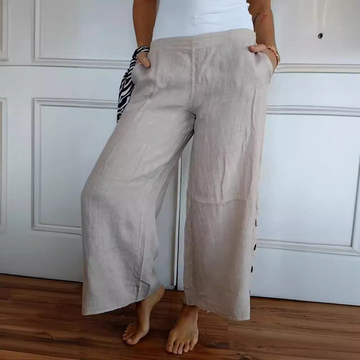 Lune London breathable wide linen pants for ladies