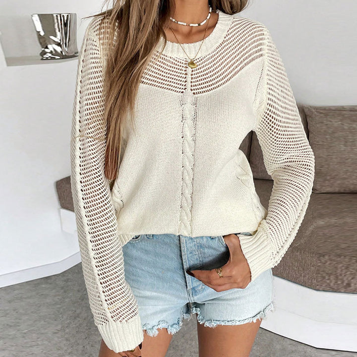 Pull décontracté pour femme avec détails en maille et tricot torsadé Chic & Stil