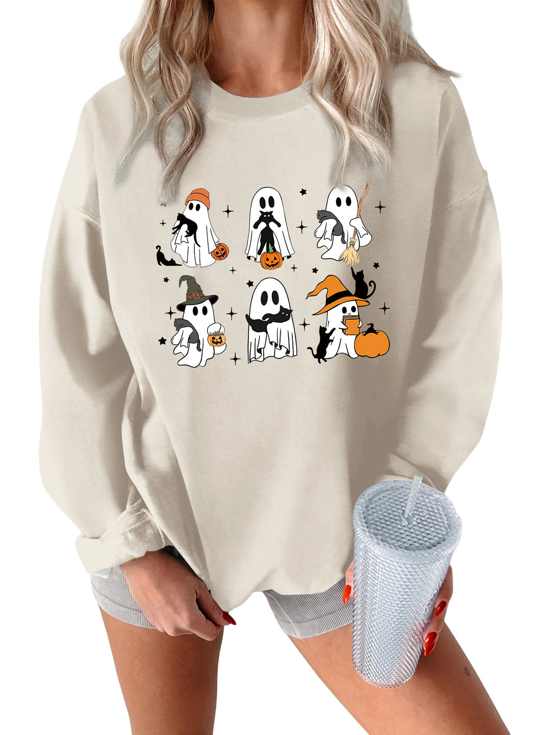Sweatshirt pour femmes avec motif d'horreur créatif Chic & Stil