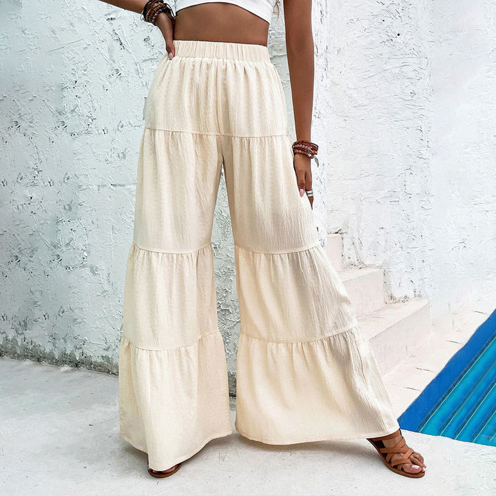 Pantalons palazzo larges pour femmes avec design en couches et ceinture élastique Chic & Stil