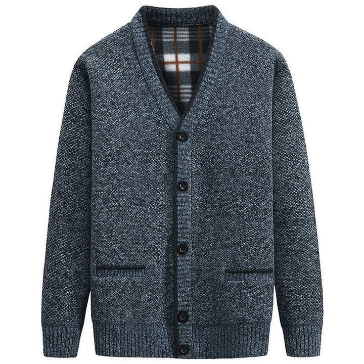 Cardigan for men with V-neck and high-quality details Lune London