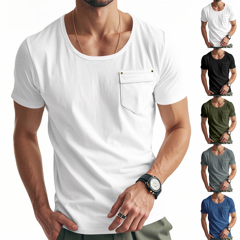 Breathable men's T-shirt with practical chest pocket Lune London