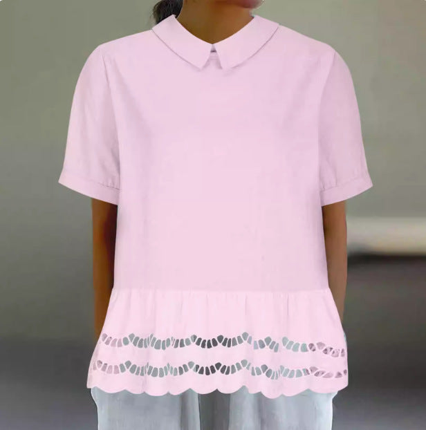 Elegant lace hem blouse Lune London for women