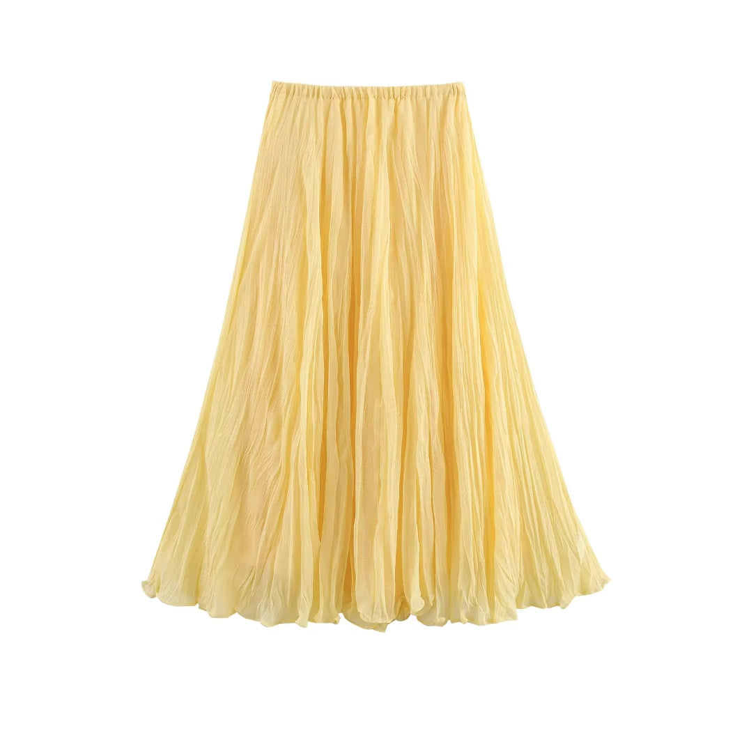 Fluid maxi skirt for women with elastic waist and voluminous cut Lune London